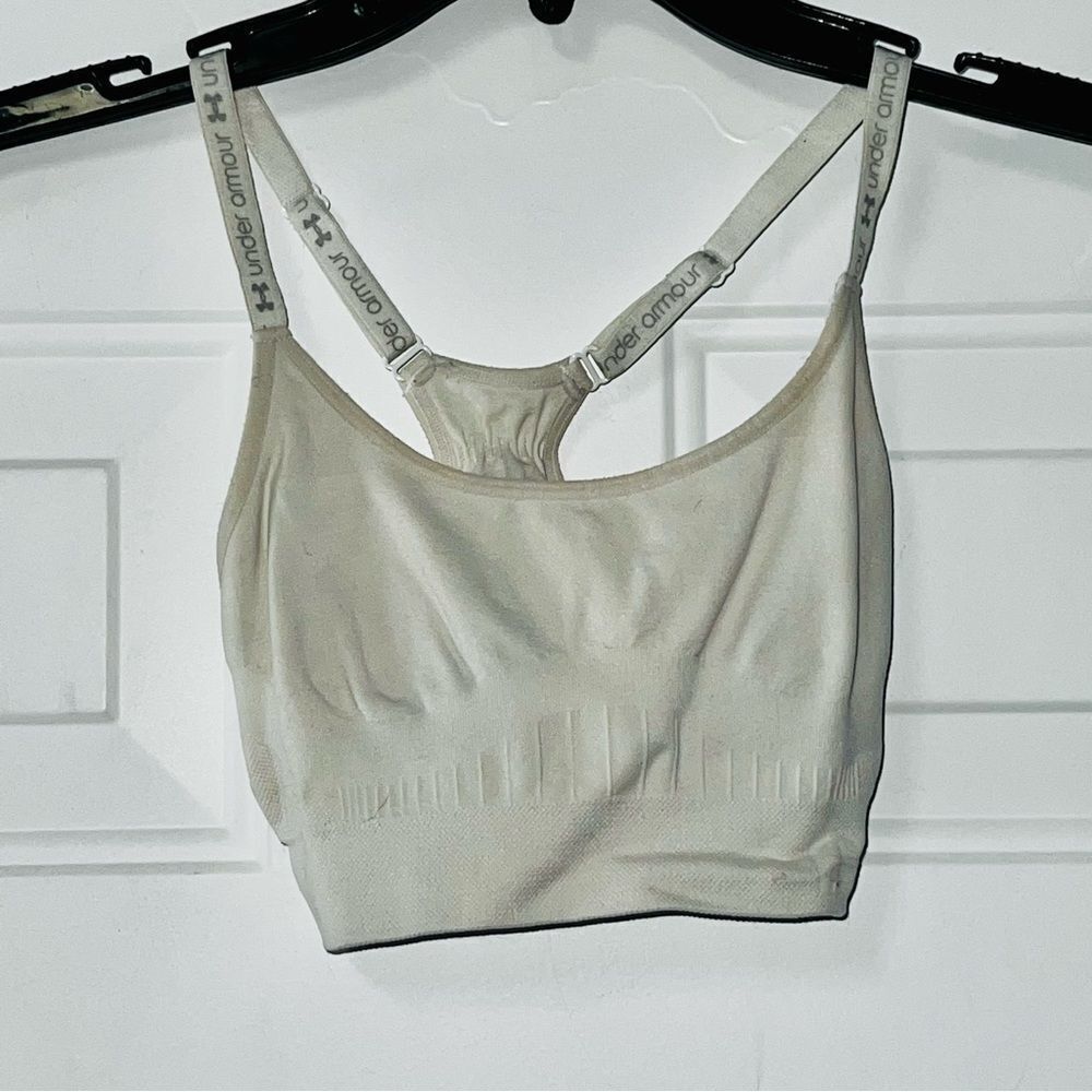 Under Armour girl’s White adjustable racerback sport bra S